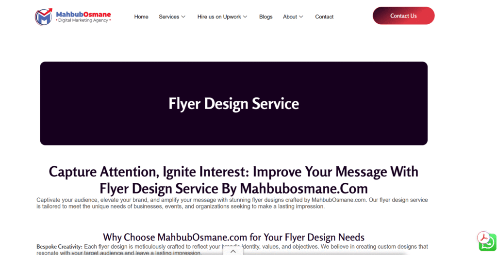 Mahbub Osmane Limited Flyer Design Services.