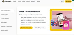 SocialBee Social media service Landing page