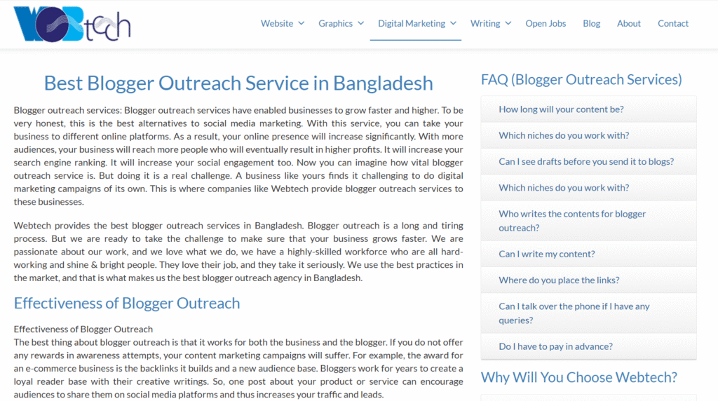 Use Blogger Outreach Services from Webtech 