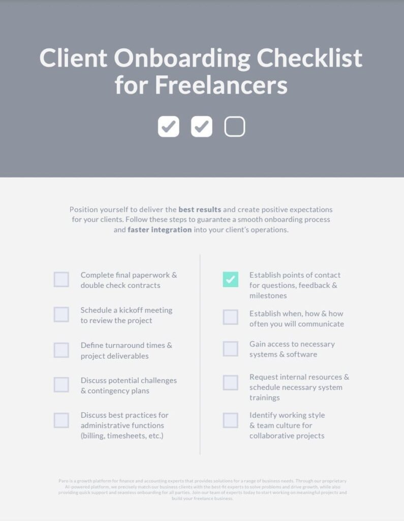 checklist for freelancers.